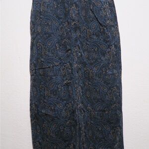 Eddie Bauer Blue Paisley Maxi Skirt